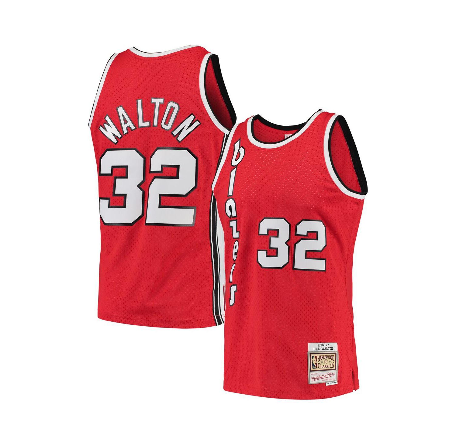 Men's Bill Walton Red Portland Trail Blazers 1976-77 Hardwood Classics Swingman Player Jersey
