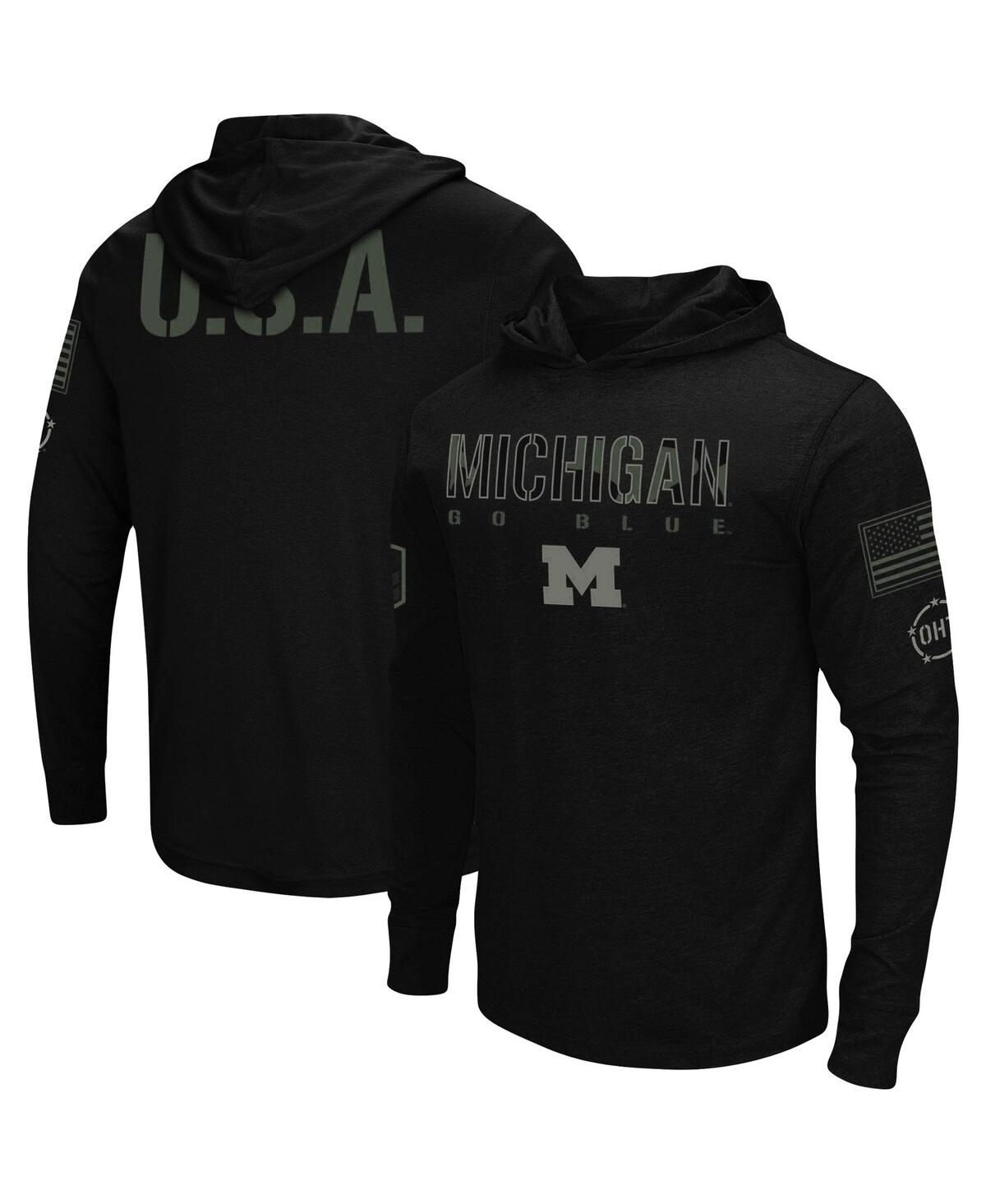 Men'sMichigan Wolverines Oht Military-Inspired Appreciation Hoodie Long Sleeve T-shirt - Black