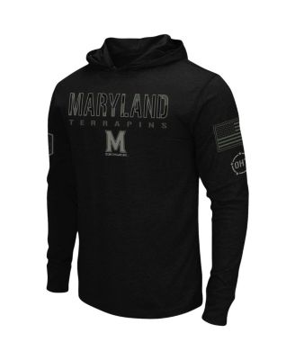 Men's Black Maryland Terrapins OHT Military-Inspired Appreciation Hoodie Long Sleeve T-shirt