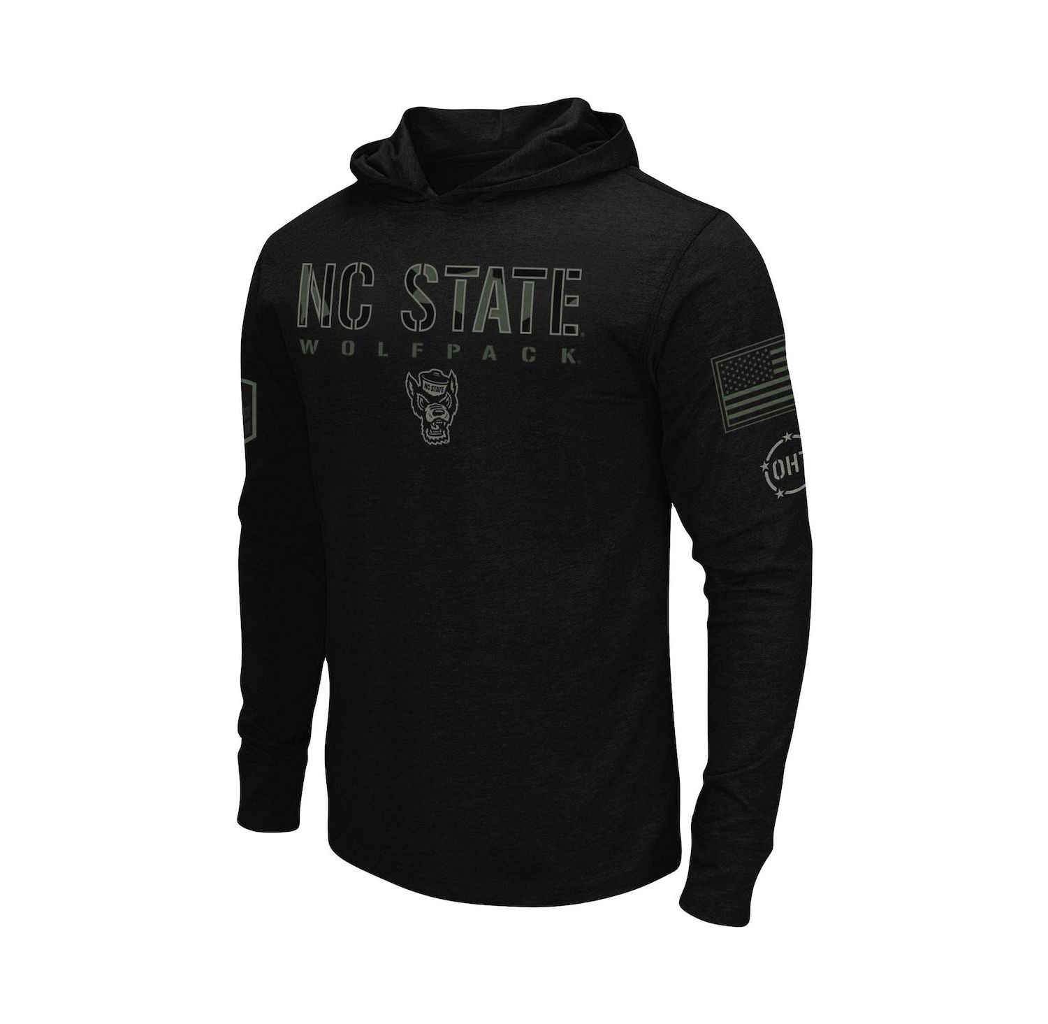 Men's Black NC State Wolfpack OHT Military-Inspired Appreciation Hoodie Long Sleeve T-shirt