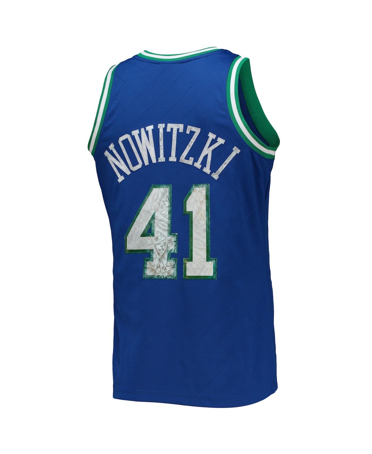 Men's Dirk NowitzkiDallas Mavericks 1998-99 Hardwood Classics 75th Anniversary Diamond Swingman Jersey - Blue