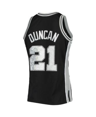 Men's Tim Duncan Black San Antonio Spurs 1998-99 Hardwood Classics 75th Anniversary Diamond Swingman Jersey