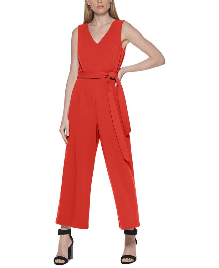 Calvin Klein Sleeveless Jumpsuit - Macy's