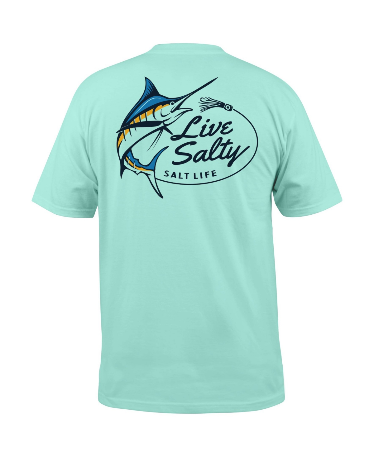 Men's Salty Marlin Logo Graphic Performance T-Shirt - Arubl