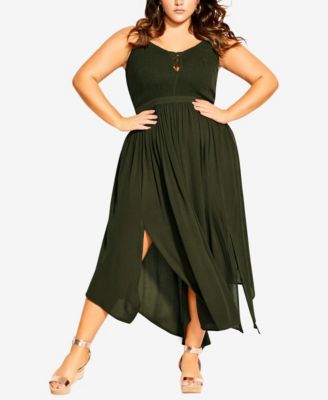 City Chic Trendy Plus Size Belize Deep V neck Maxi Dress Macy s