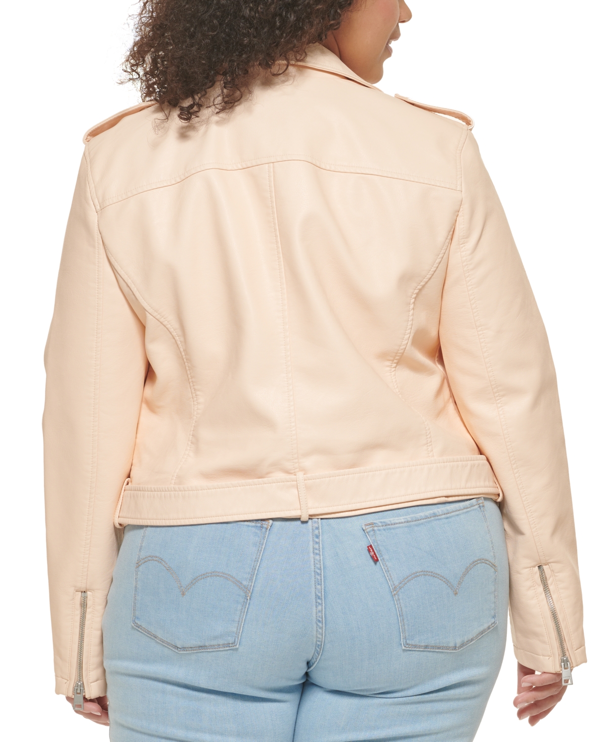 Levi's Plus Size Faux Leather Belted Motorcycle Jacket In Neutral
