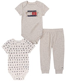 Baby Boys 2 Bodysuits and Joggers, 3-Piece Set