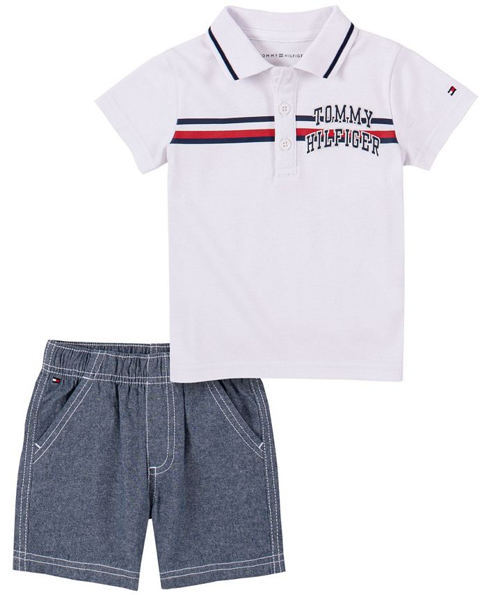 Tommy Hilfiger Baby Boys 2 Pieces Polo Shorts Set