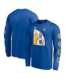 Men's Branded Stephen Curry Royal Gold State Warriors Nba All-Time Three Point Record Long Sleeve T-shirt