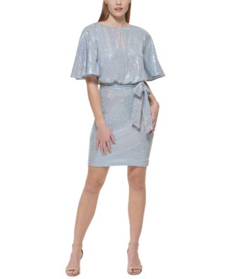 Vince Camuto - Sequined Belted Dress