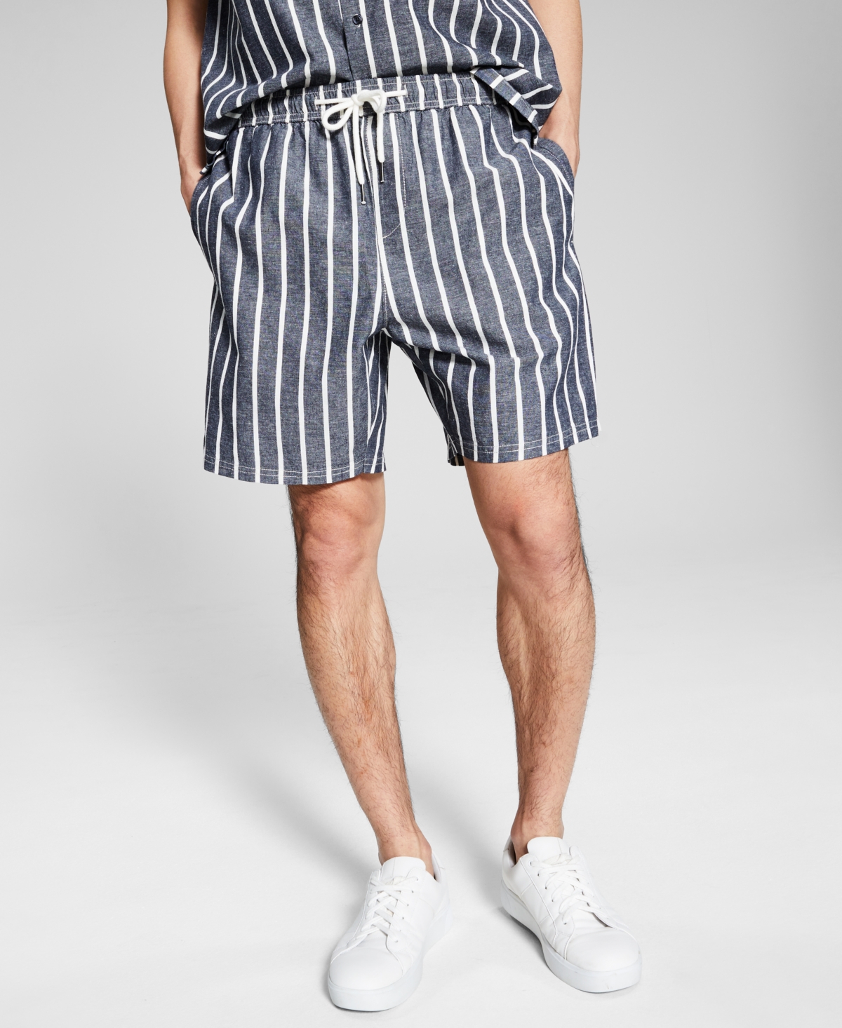And Now This Men's Striped Shorts In Light Blue Stripe
