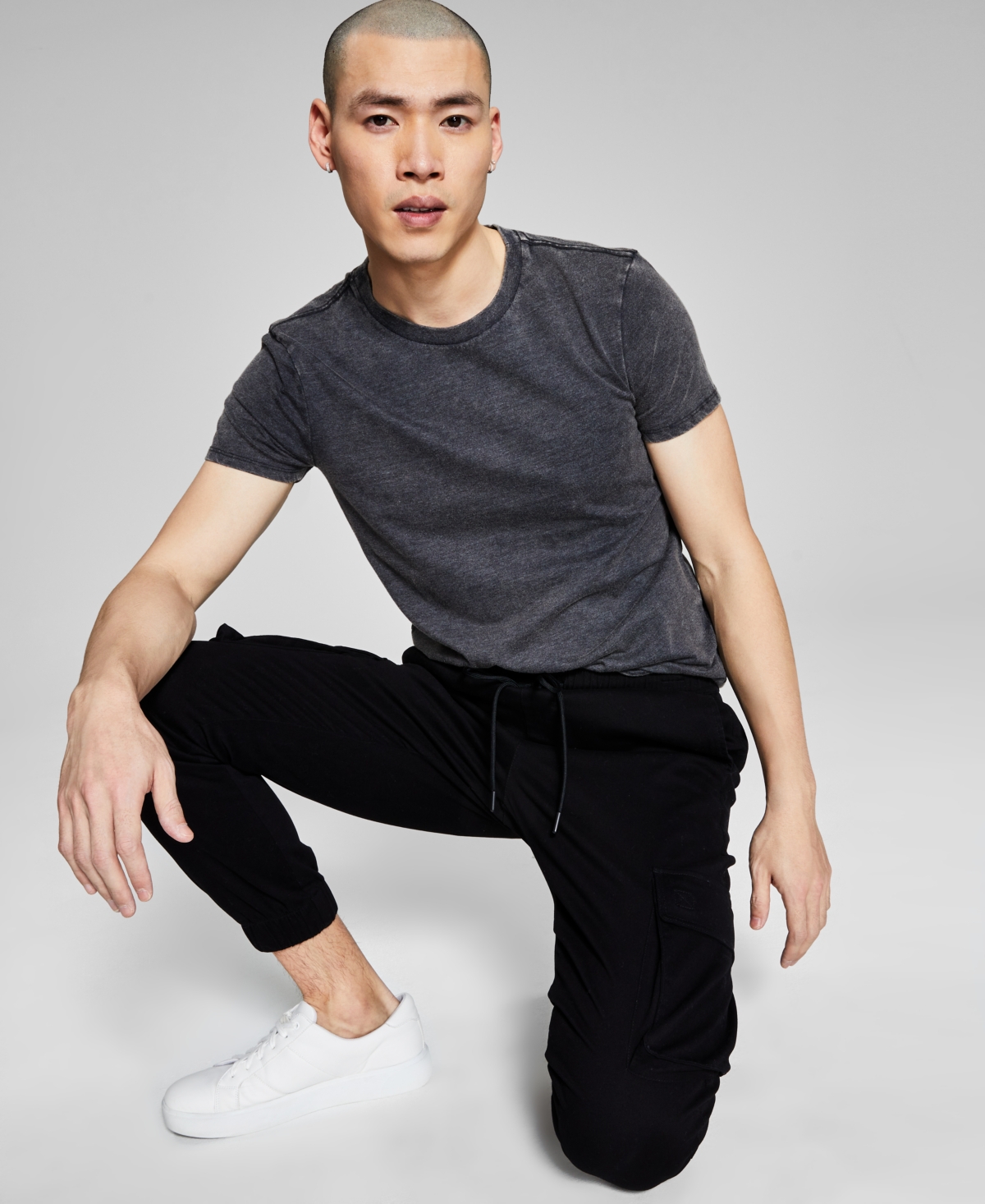 And Now This Men's Twill Cargo Pant In Black