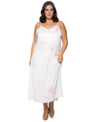 Black Tape - Trendy Plus Size Satin Slip Dress