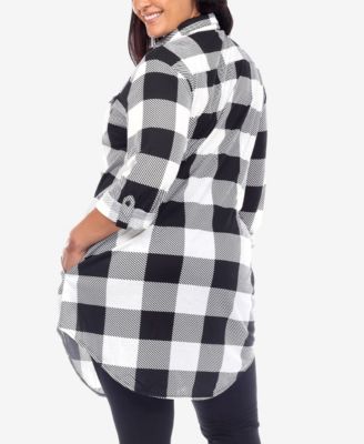 Plus Size Plaid Tunic Shirt