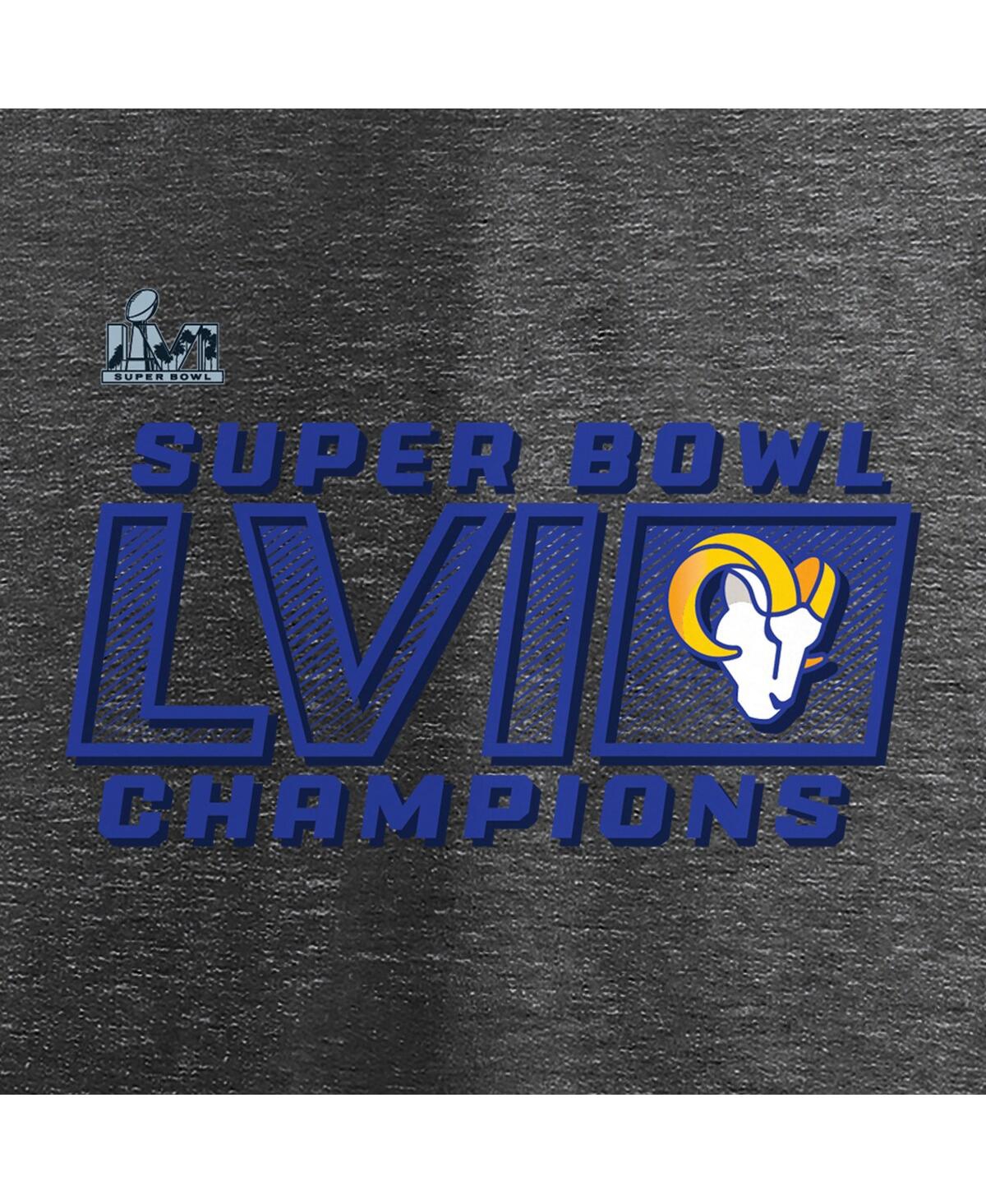 Men's Fanatics Heather Charcoal Los Angeles Rams Super Bowl Lvi Champions Fumble T-shirt