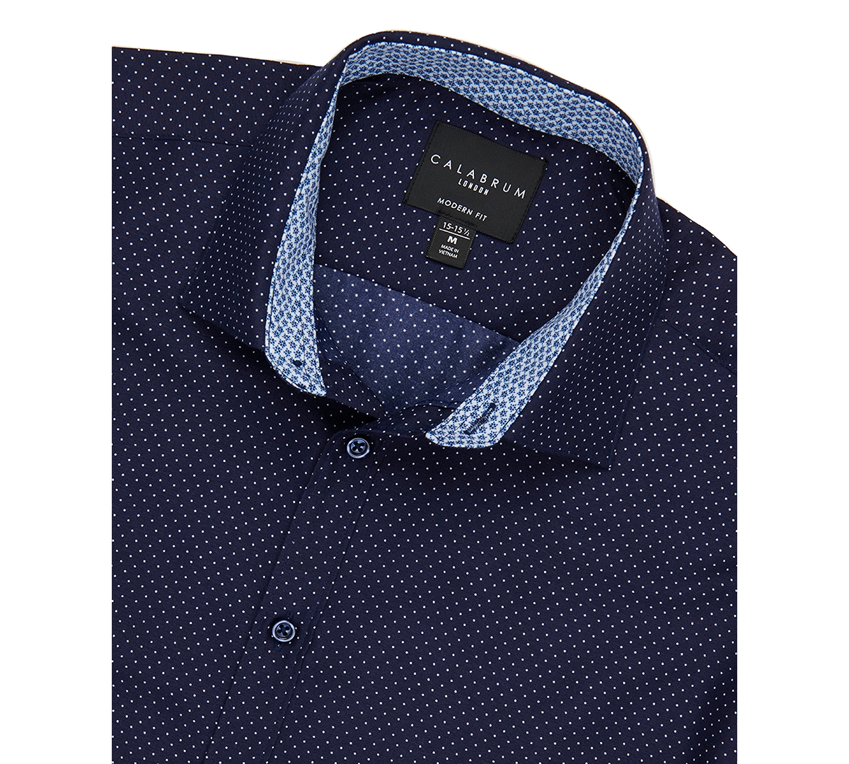 Men's Regular Fit Dot Print Wrinkle Free Performance Dress Shirt - Burgundy
