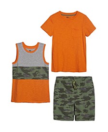 Toddler Boys Camo T-shirt, Tank and Shorts, 3 Piece Set