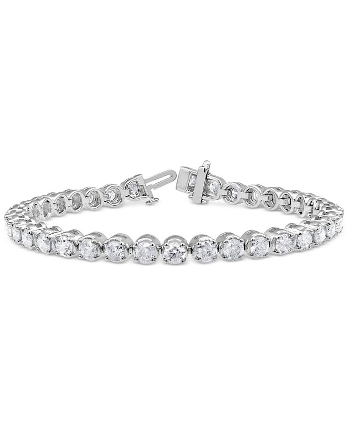 Macy's Diamond Princess Tennis Bracelet (10 ct. t.w.) in 14k White Gold -  Macy's