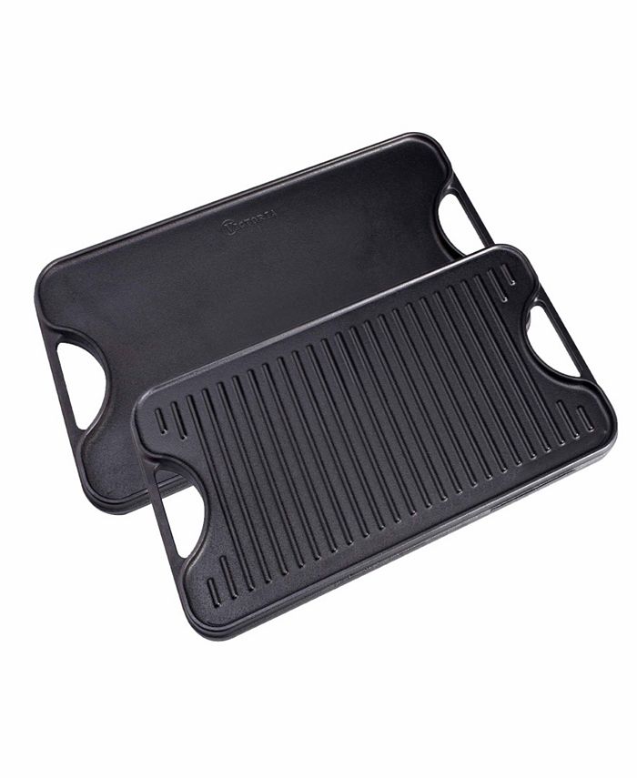 Victoria Cast Iron Large Reversible 18.5" x 10" Rectangular Griddle