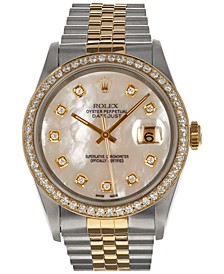 Men's Swiss Automatic DateJust Jubilee Diamond (1-1/2 ct. t.w.) 18k Gold & Stainless Steel Bracelet Watch 36mm