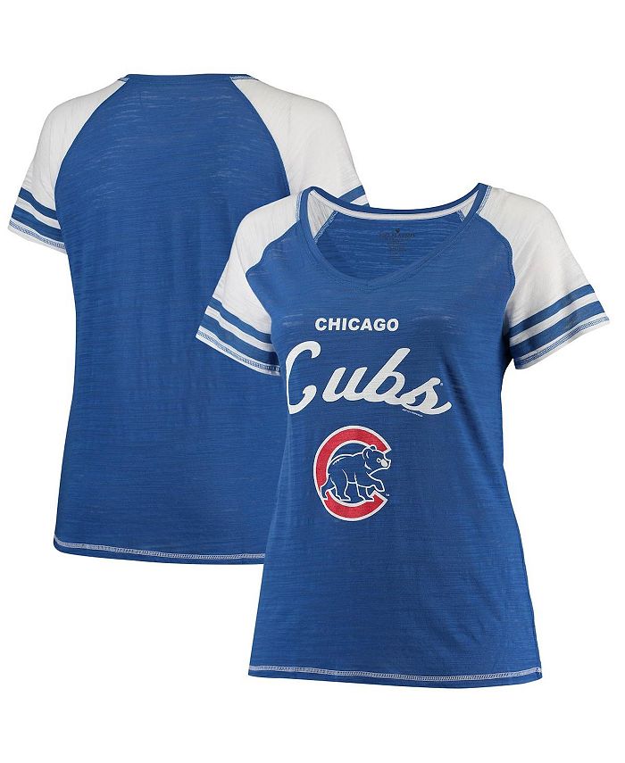 Soft As A Grape Women's Royal Chicago Cubs Plus Sizes Three Out Color  Blocked Raglan Sleeve T-shirt - Macy's