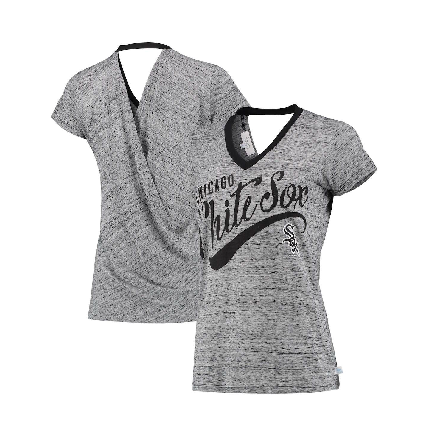 Женская футболка Touch Black Chicago White Sox Hail Mary V-Neck Back Wrap — фото 1