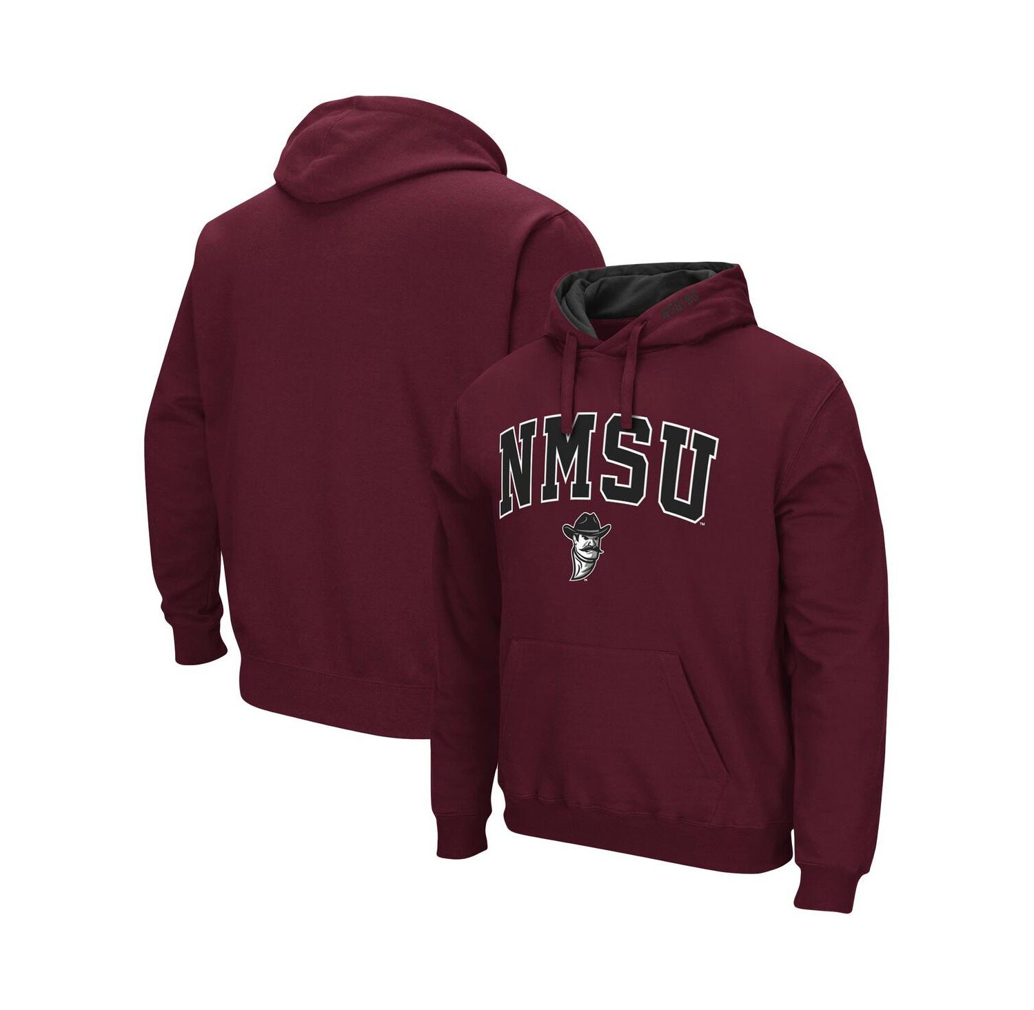 Men's Crimson New Mexico State Aggies Arch and Logo Pullover Hoodie
