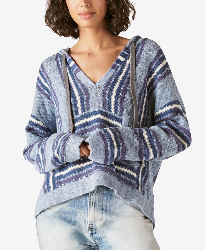 Lucky Brand Baja Printed Hooded Beach Sweater Macy's