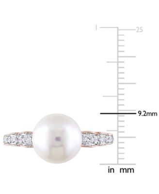 Cultured Freshwater Pearl (9mm) & Diamond (1/8 ct. t.w.) Ring in 10k Rose Gold
