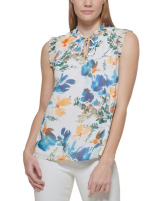 macy's calvin klein sleeveless blouse