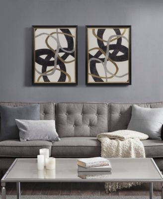 Moving Midas Abstract Foil Framed Canvas Set, 2 Piece