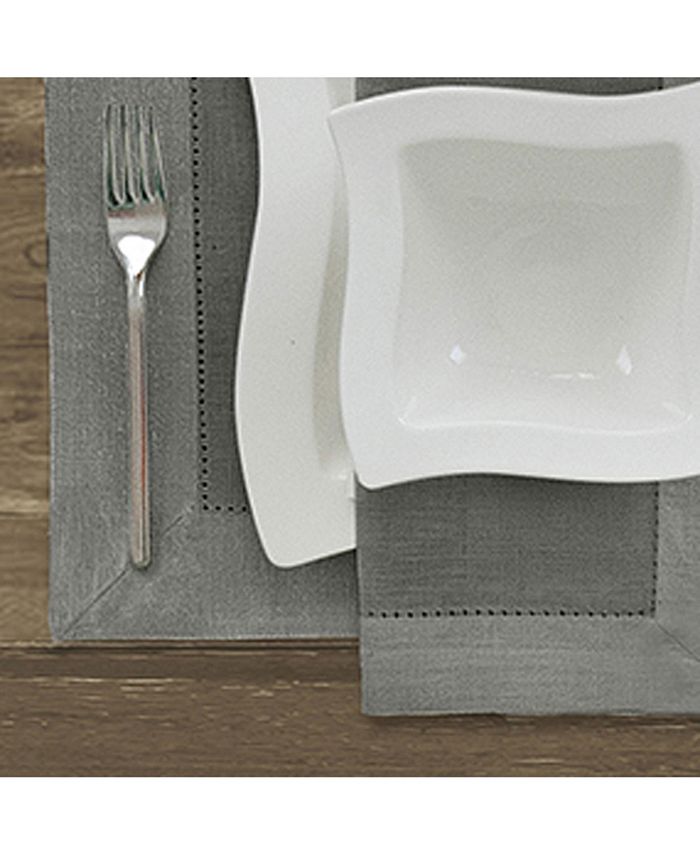 Villeroy & Boch New Wave Metallic Border Linen Placemat, Set of 4, 14