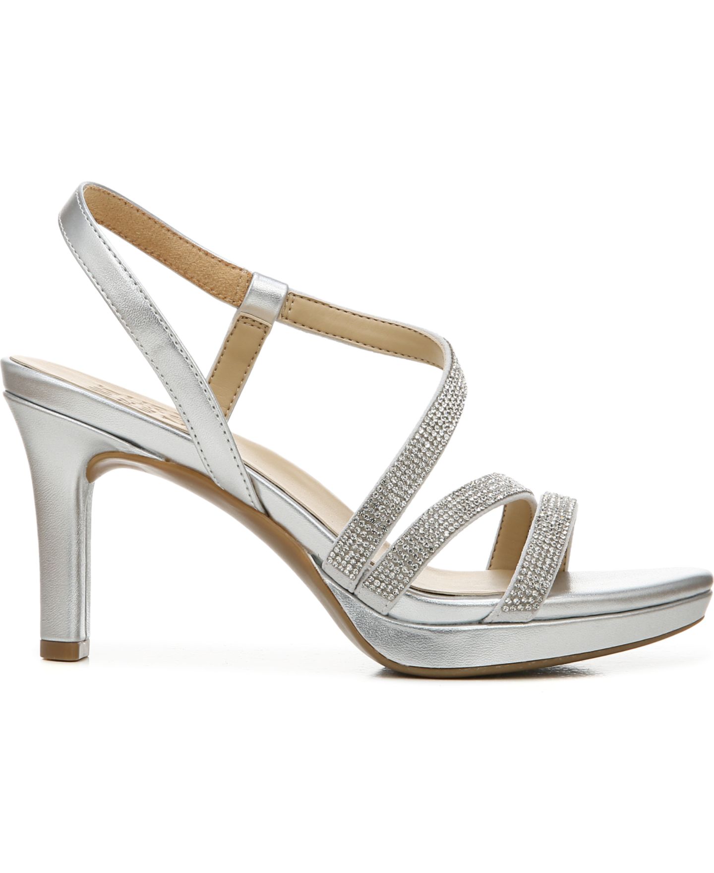 Женские сандалии Naturalizer Brenta 2 Strappy Dress Sandals, цвет: Серебряный — фото 2