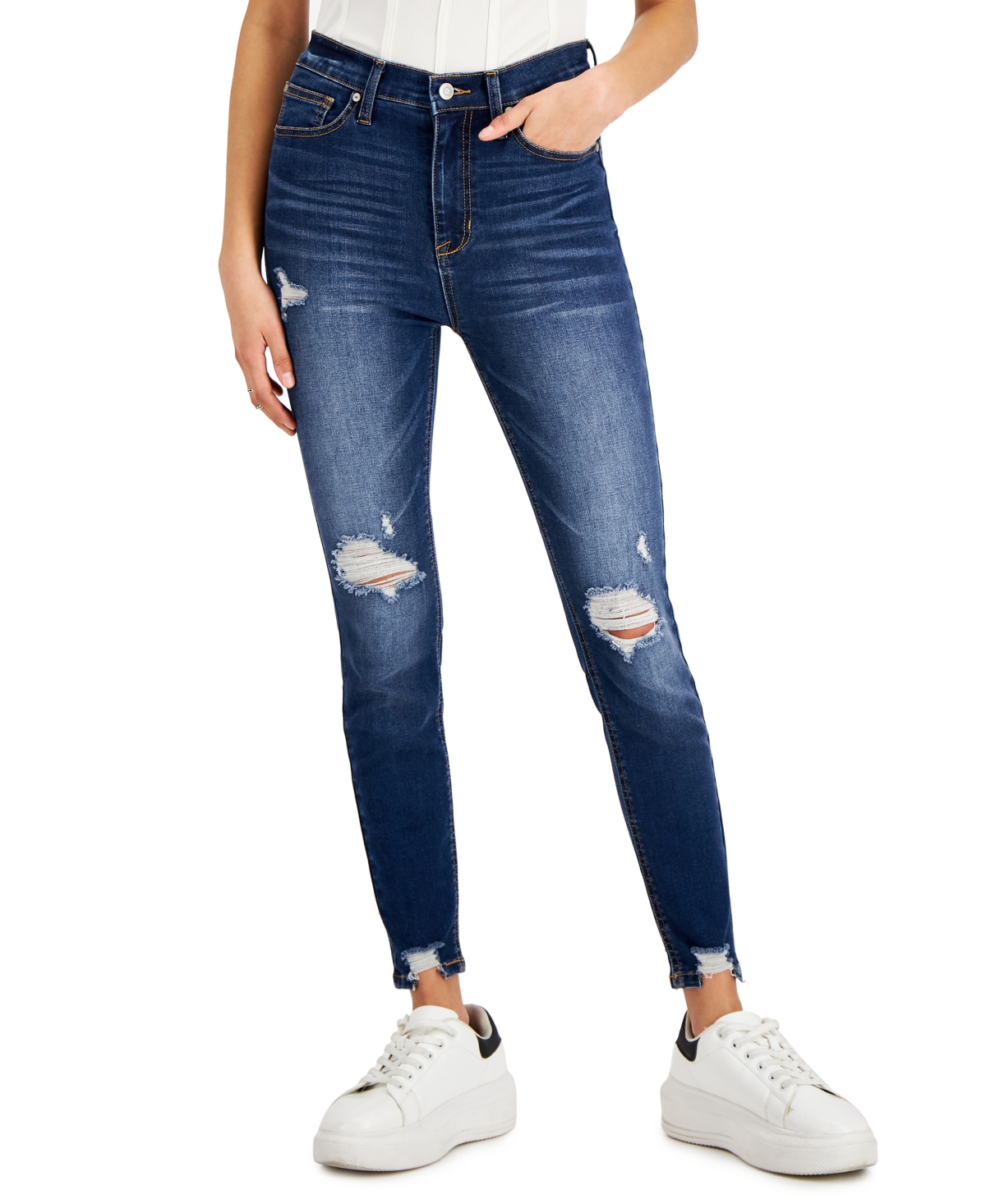 Celebrity Pink Juniors' High Rise Skinny Ankle Jeans