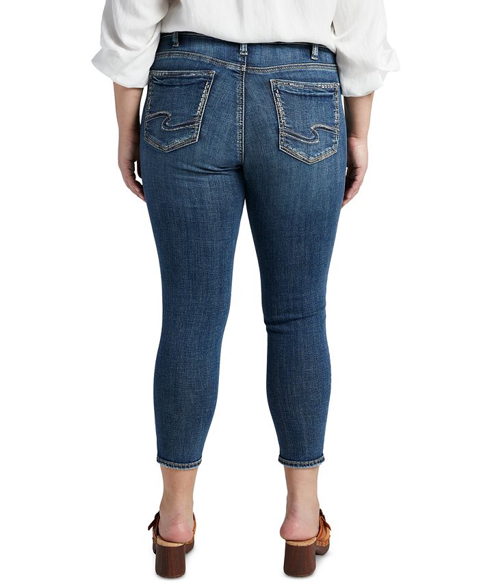 Silver Jeans Co. Plus Size Suki Mid Rise Skinny Cropped Jeans - Macy's