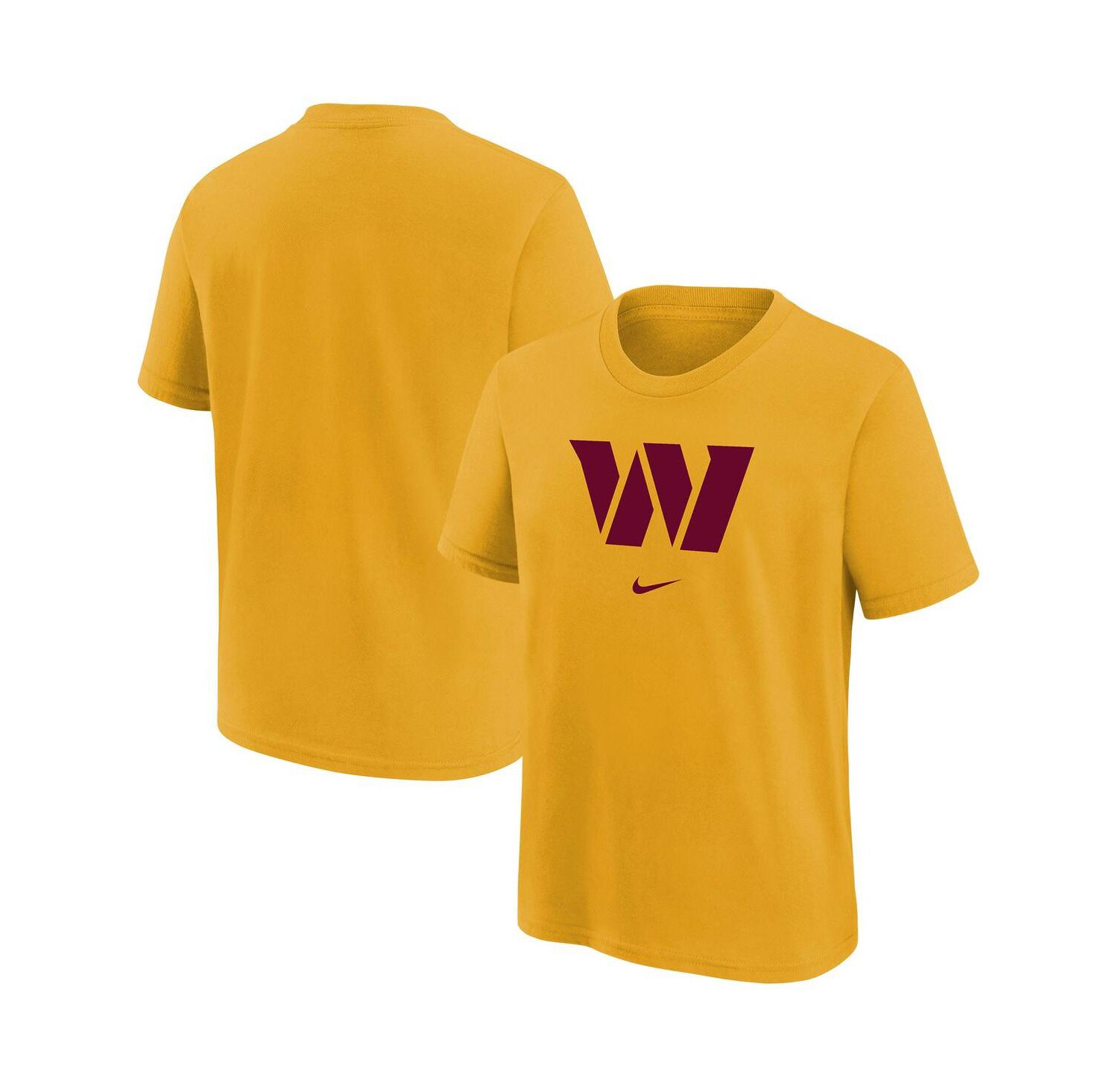 Big Boys Gold Washington Commanders Team Logo T-shirt