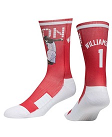 Men's and Women's Zion Williamson Red New Orleans Pelicans Premium Comfy Crew Socks