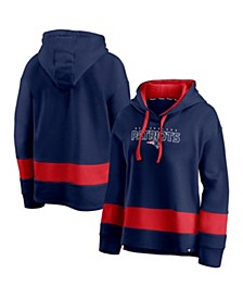 Women's Branded Navy and Red New England Patriots Colors of Pride Colorblock Pullover Hoodie