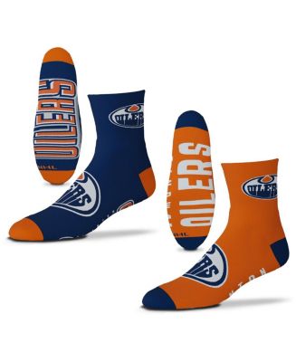Men's For Bare Feet Edmonton Oilers 2-Pack Team Quarter-Length Socks ...