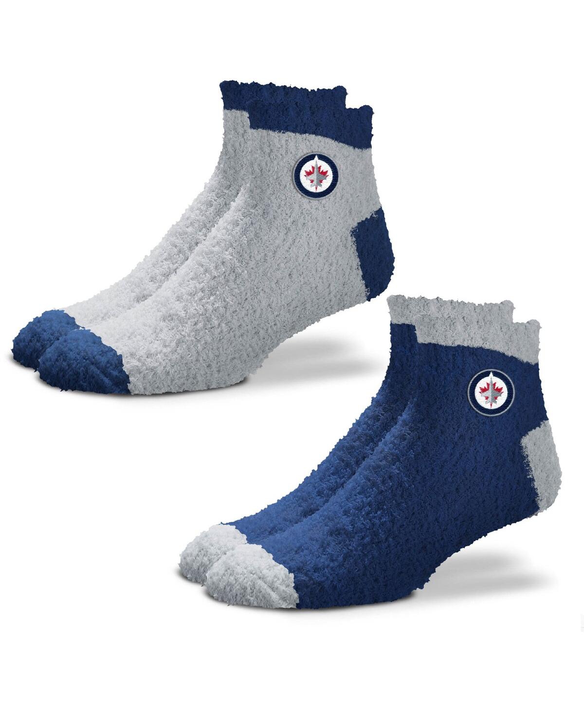Women's For Bare Feet Winnipeg Jets 2-Pack Team Sleep Soft Socks - Navy