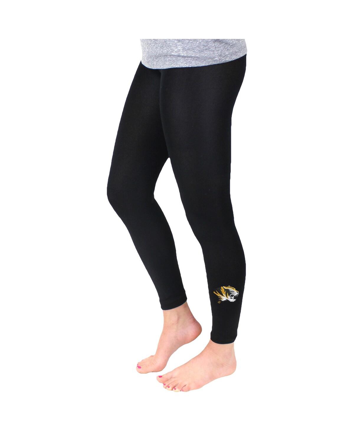 Zoozatz Women's  Black Missouri Tigers Fleece Leggings