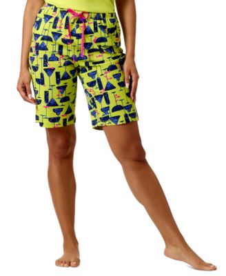 Fishes-Print Bermuda Pajama Shorts 