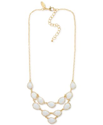 Photo 1 of Style & Co Gold-Tone Stone Multi-Row Statement Necklace, 18" + 3" extender