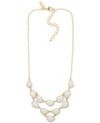 Photo 1 of Style & Co Gold-Tone Stone Multi-Row Statement Necklace, 18" + 3" extender, 