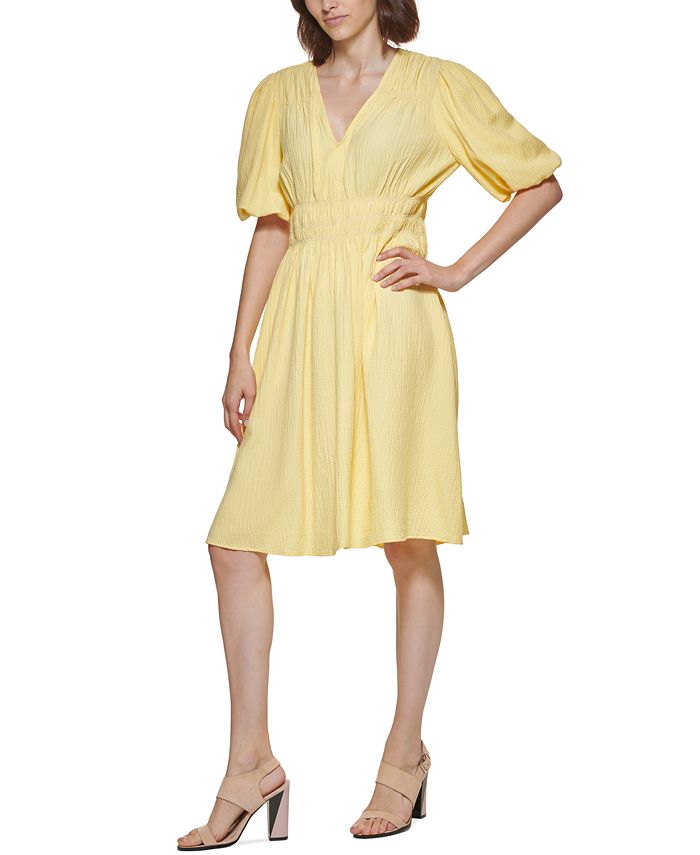 Macy's calvin shop klein yellow dress
