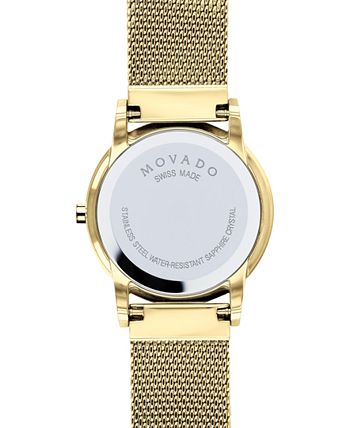 Movado - Women's Swiss Museum Classic Gold PVD Mesh Bracelet Watch 28mm