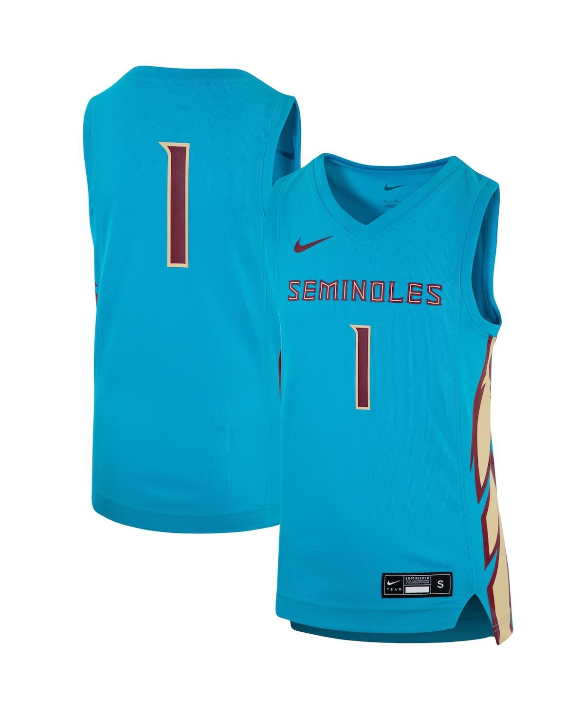 Youth Boys Nike #1 Turquoise Florida State Seminoles Team Replica Basketball Jersey