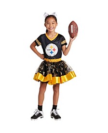 Girls Youth Black Pittsburgh Steelers Tutu Tailgate Game Day V-Neck Costume