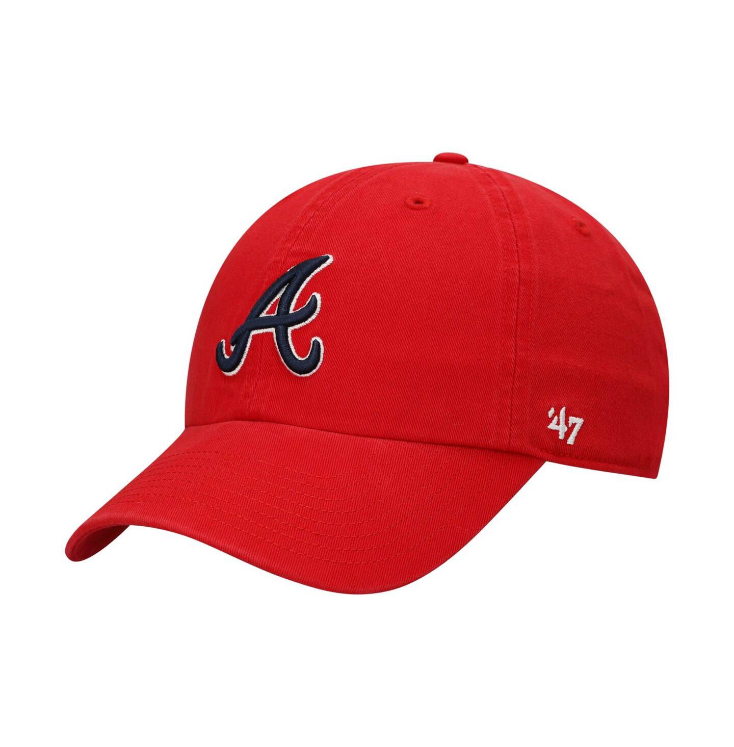 Мужская кепка '47 Brand Red Atlanta Braves Team Clean Up Adjustable Hat — фото 2