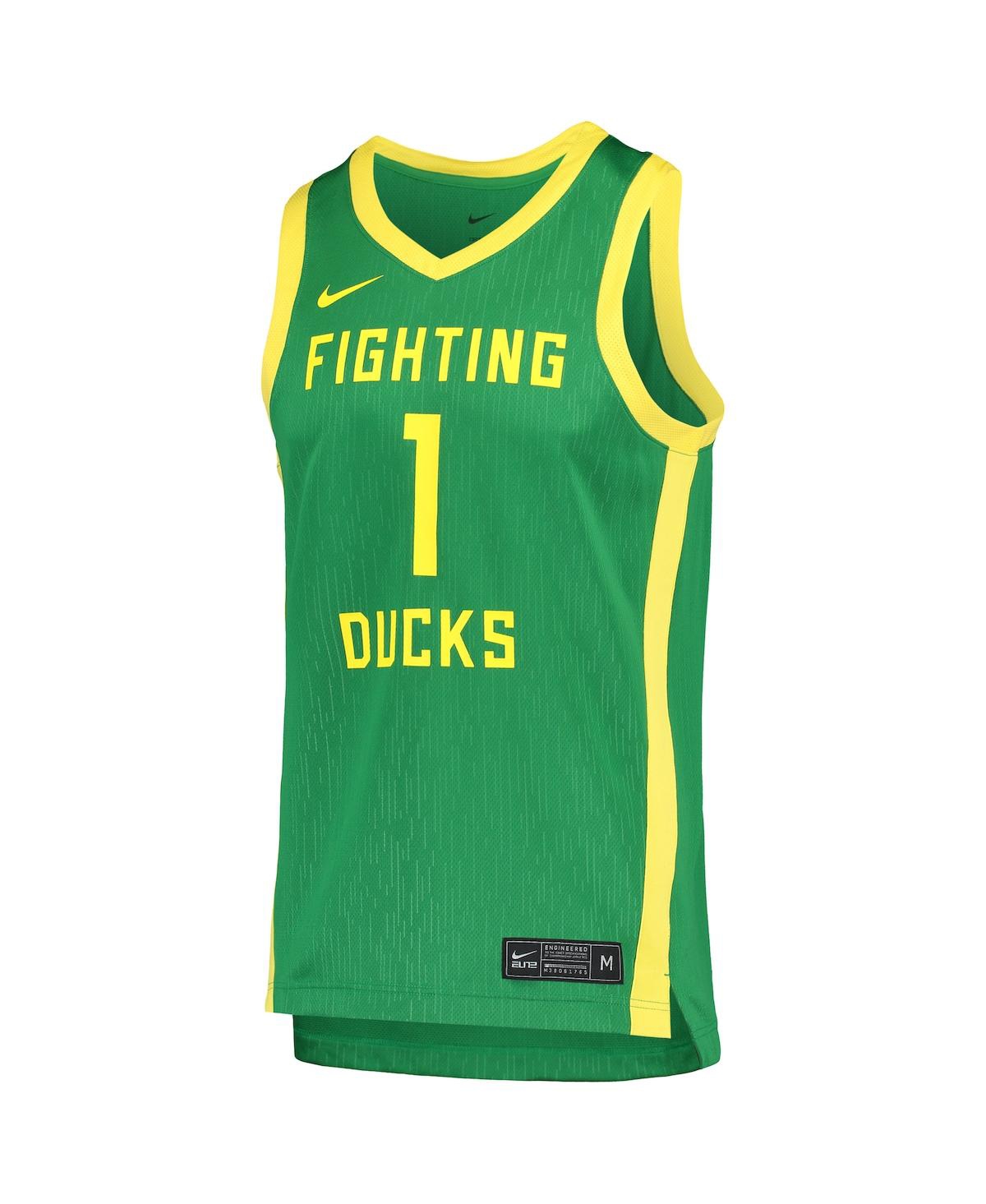 Men's Nike #1 Green Oregon Ducks Replica Basketball Jersey